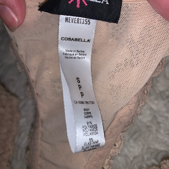 Cosabella Lace Bralette in nude blush racerback wireless size small - Picture 4 of 5
